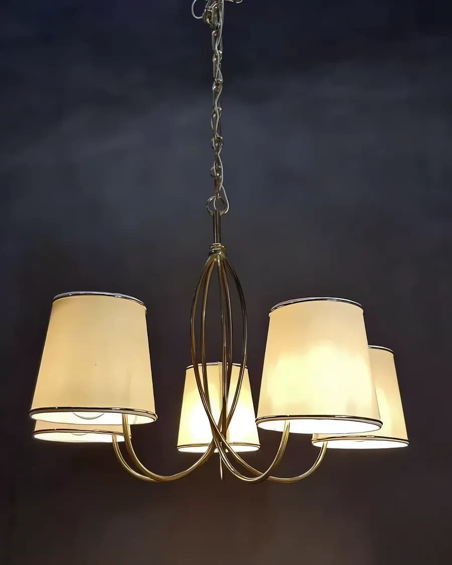Винтажная латунная люстра в стиле Mid-Century