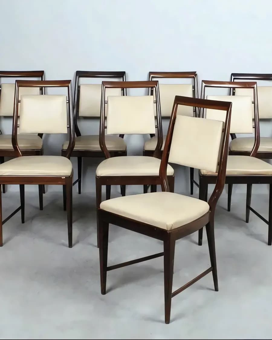 Комплект из восьми винтажных стульев работы Витторио Дасси, Италия, 1950-е