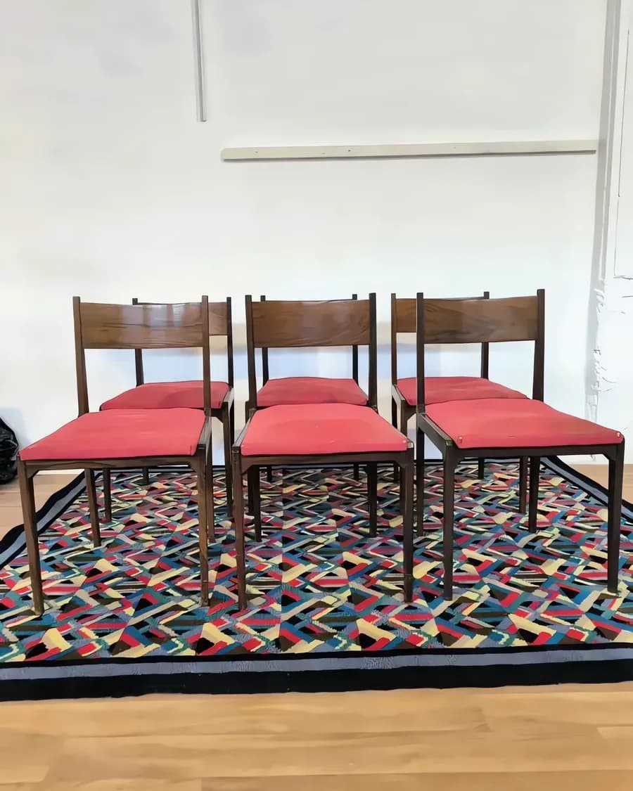 Комплект из шести стульев из палисандра работы Серджио Мацца для Arflex, 1960-е